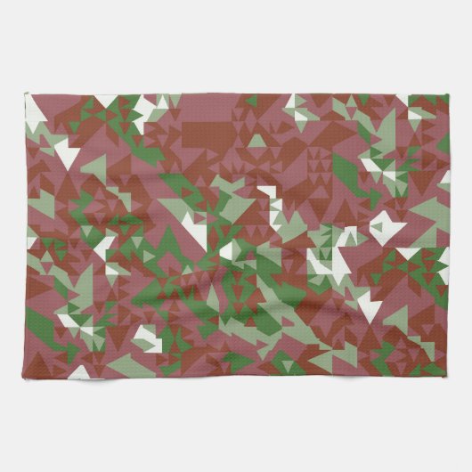 Eclectic Mod Retro Geometric Christmas Pattern Geschirrtuch (Horizontal)