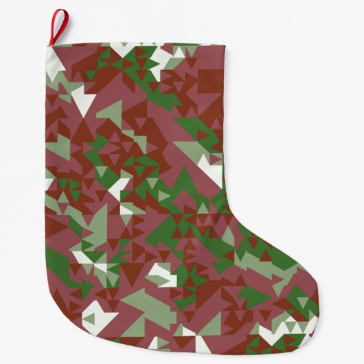 Eclectic Mod Retro Geometric Christmas Pattern Großer Weihnachtsstrumpf (Vorderseite)