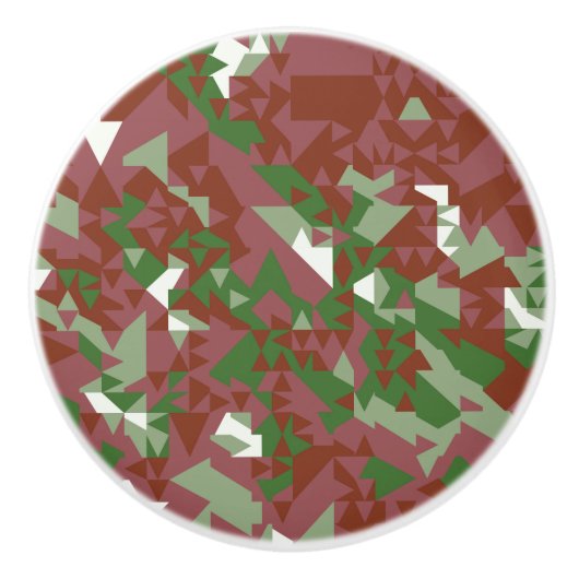 Eclectic Mod Retro Geometric Christmas Pattern Keramikknauf (Vorderseite)