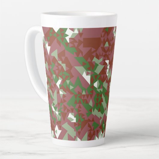Eclectic Mod Retro Geometric Christmas Pattern Milchtasse (Linke Ecke)