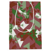 Eclectic Mod Retro Geometric Christmas Pattern Mittlere Geschenktüte (Vorderseite)