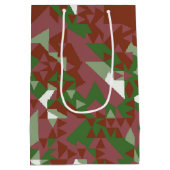 Eclectic Mod Retro Geometric Christmas Pattern Mittlere Geschenktüte (Rückseite)