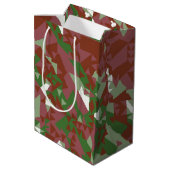 Eclectic Mod Retro Geometric Christmas Pattern Mittlere Geschenktüte (Rückseite Schrägansicht)