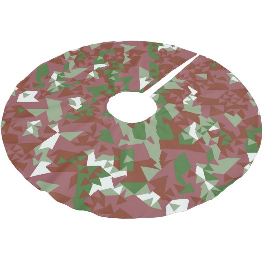 Eclectic Mod Retro Geometric Christmas Pattern Polyester Weihnachtsbaumdecke (Schrägansicht)