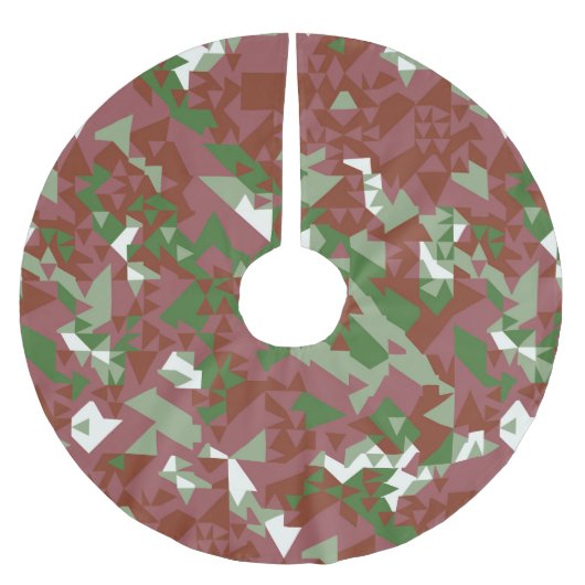 Eclectic Mod Retro Geometric Christmas Pattern Polyester Weihnachtsbaumdecke (Vorderseite)