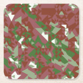 Eclectic Mod Retro Geometric Christmas Pattern Rechteckiger Pappuntersetzer (Vorderseite)