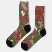 Eclectic Mod Retro Geometric Christmas Pattern Socken (Linkes Detail)