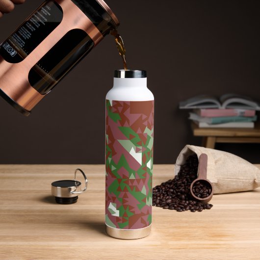 Eclectic Mod Retro Geometric Christmas Pattern Trinkflasche (Kaffee)