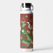 Eclectic Mod Retro Geometric Christmas Pattern Trinkflasche (Rückseite)