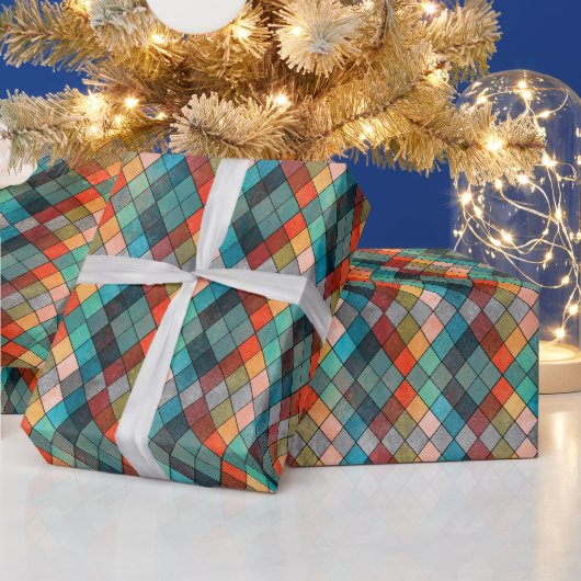 Eclectic Multi-Hue Raute Geschenkartikel Geschenkpapier (Feiertage)