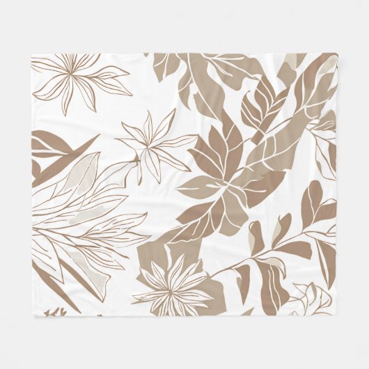 Eclectic Natural Terracotta Wildblume Rustic Boho Fleecedecke (Vorderseite (Horizontal))