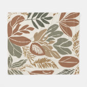 Eclectic Natural Terracotta Wildblume Rustic Boho Fleecedecke (Vorderseite (Horizontal))