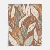 Eclectic Natural Terracotta Wildblume Rustic Boho Fleecedecke (Vorderseite)
