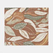 Eclectic Natural Terracotta Wildblume Rustic Boho Fleecedecke (Vorderseite (Horizontal))