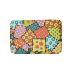 Eclectic Patchwork: Diverse Muster Mix Badematte