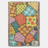 Eclectic Patchwork: Diverse Muster Mix Decke (Vorderseite Vertikal)