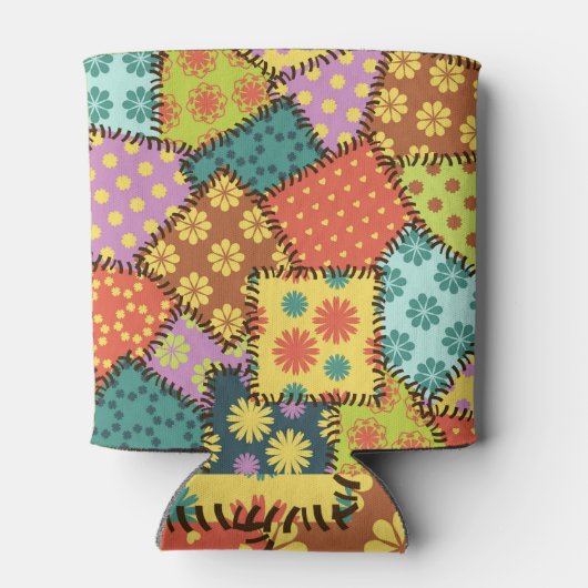 Eclectic Patchwork: Diverse Muster Mix Dosenkühler (Rückseite)