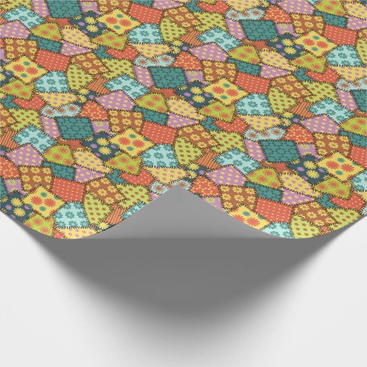 Eclectic Patchwork: Diverse Muster Mix Geschenkpapier (Ecke)