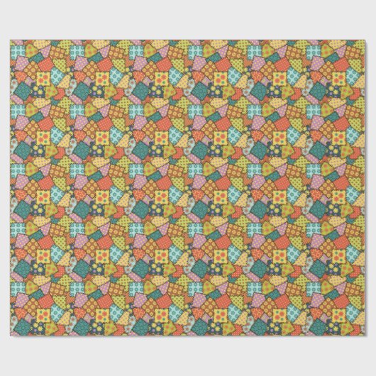 Eclectic Patchwork: Diverse Muster Mix Geschenkpapier (Flach)