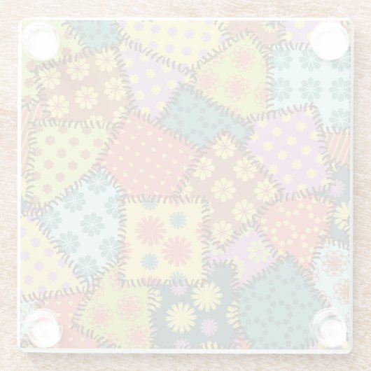 Eclectic Patchwork: Diverse Muster Mix Glasuntersetzer (Rückseite)