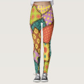 Eclectic Patchwork: Diverse Muster Mix Leggings (Vorderseite)
