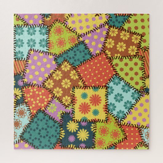 Eclectic Patchwork: Diverse Muster Mix Puzzle (Vertikal)