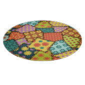 Eclectic Patchwork: Diverse Muster Mix Schneidebrett (Ecke)