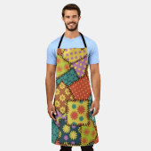 Eclectic Patchwork: Diverse Muster Mix Schürze (Getragen)