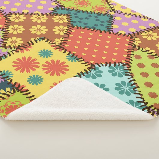 Eclectic Patchwork: Diverse Muster Mix Sherpadecke (3/4)