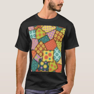 Eclectic Patchwork: Diverse Muster Mix T-Shirt