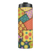 Eclectic Patchwork: Diverse Muster Mix Thermosbecher (Vorderseite)