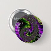 Eclectic Psychedelic Spiral Fraktal Abstrakt Art Button (Vorne & Hinten)