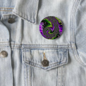 Eclectic Psychedelic Spiral Fraktal Abstrakt Art Button (Beispiel)