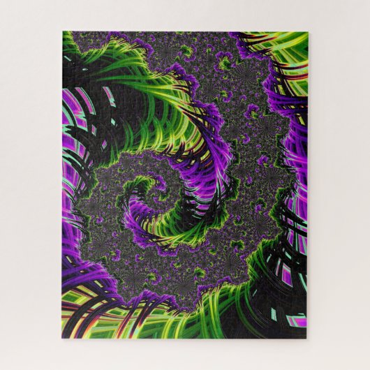 Eclectic Psychedelic Spiral Fraktal Abstrakt Art Puzzle (Vertikal)