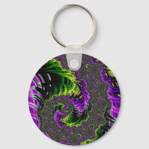 Eclectic Psychedelic Spiral Fraktal Abstrakt Art Schlüsselanhänger