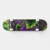 Eclectic Psychedelic Spiral Fraktal Abstrakt Art Skateboard (Horizontal)