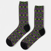 Eclectic Psychedelic Spiral Fraktal Abstrakt Art Socken (Linkes Detail)