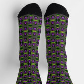 Eclectic Psychedelic Spiral Fraktal Abstrakt Art Socken (Oben)