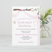 Eclectic Romance - Lilac Drape Mason Jar Lights Einladung (Stehend Vorderseite)