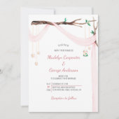 Eclectic Romance - Pink Drape Mason Jar Lights Einladung (Vorderseite)