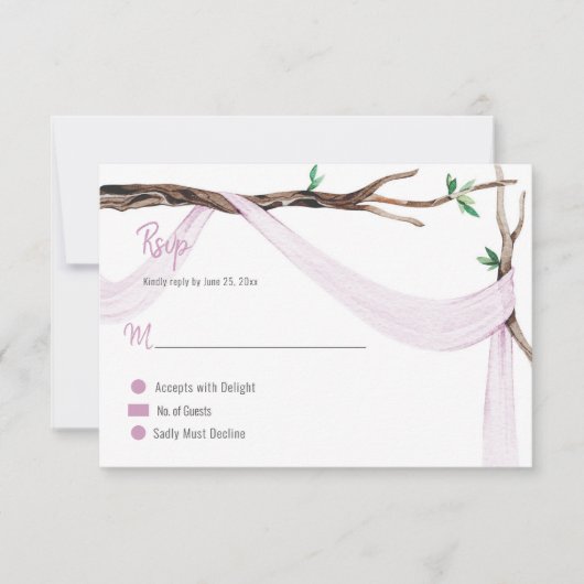 Eclectic Romance Treff Branch Lilac Gauze UAWG RSVP Karte (Vorderseite)