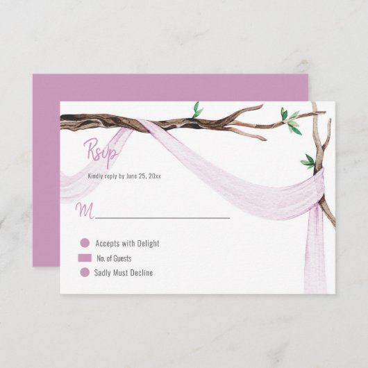 Eclectic Romance Treff Branch Lilac Gauze UAWG RSVP Karte (Vorne/Hinten)