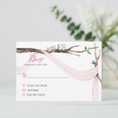 Eclectic Romance Treff Branch Rosa Gauze UAWG RSVP Karte (Stehend Vorderseite)