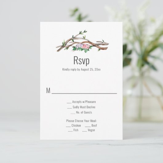 Eclectic Romance - Waldweg Wedding RSVP (Stehend Vorderseite)