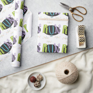 Eclectic RUN Runner thematisches Wrapping Paper Geschenkpapier