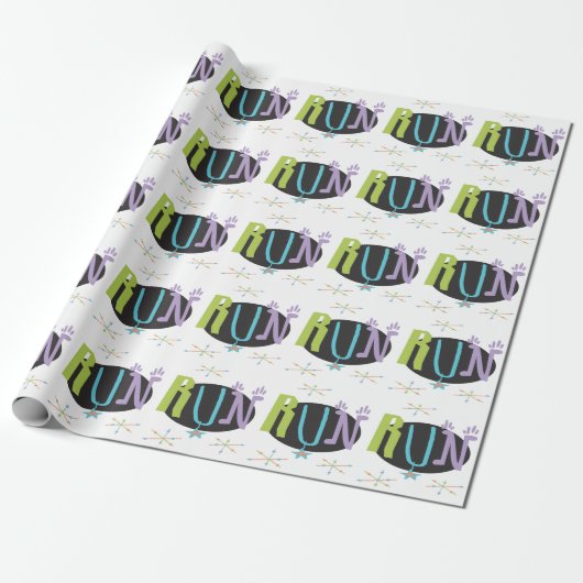 Eclectic RUN Runner thematisches Wrapping Paper Geschenkpapier (Ungerollt)