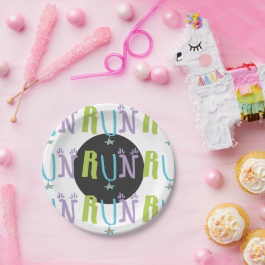Eclectic RUN | Runner-thematisierte Papierplatte Pappteller (Party)