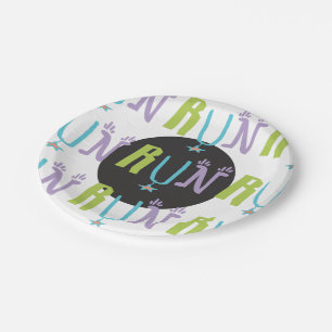 Eclectic RUN Runner-thematisierte Papierplatte Pappteller