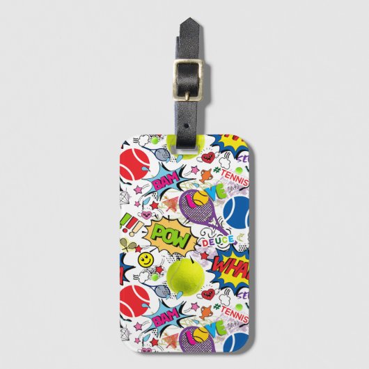 😍 🤩 Eclectic tennis 🎾 Muster Gepäckanhänger (Vorderseite Vertikal)