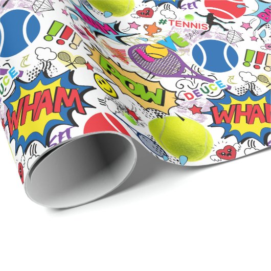 😍 🤩 Eclectic tennis 🎾 Muster Geschenkpapier (Rolleneckpunkt)